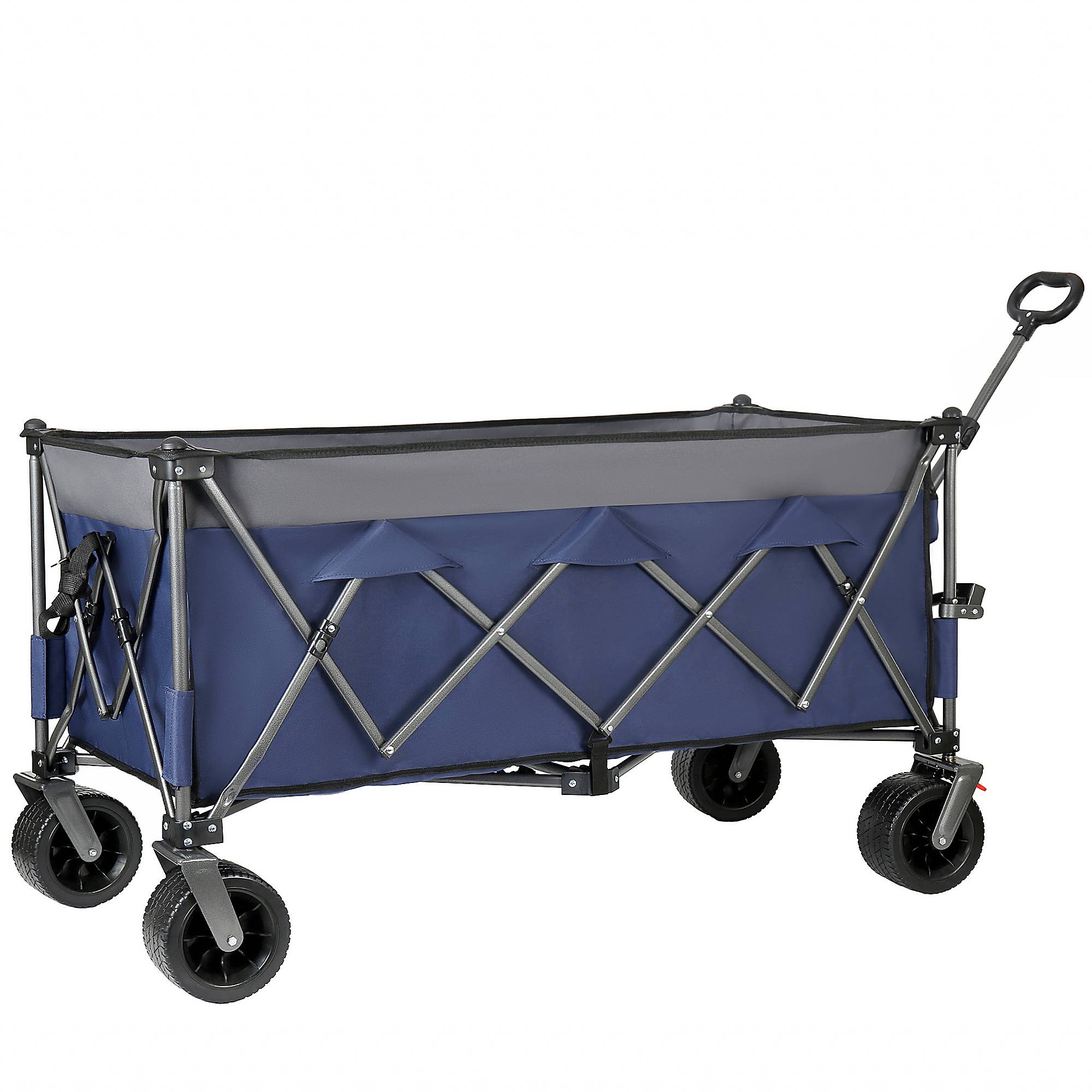 ComfortXL - Chariot pliable XXL acier tout-terrain jardin camping 300 L charge statique 250 kg bleu gris - ComfortXL Outdoor Living - Image 3