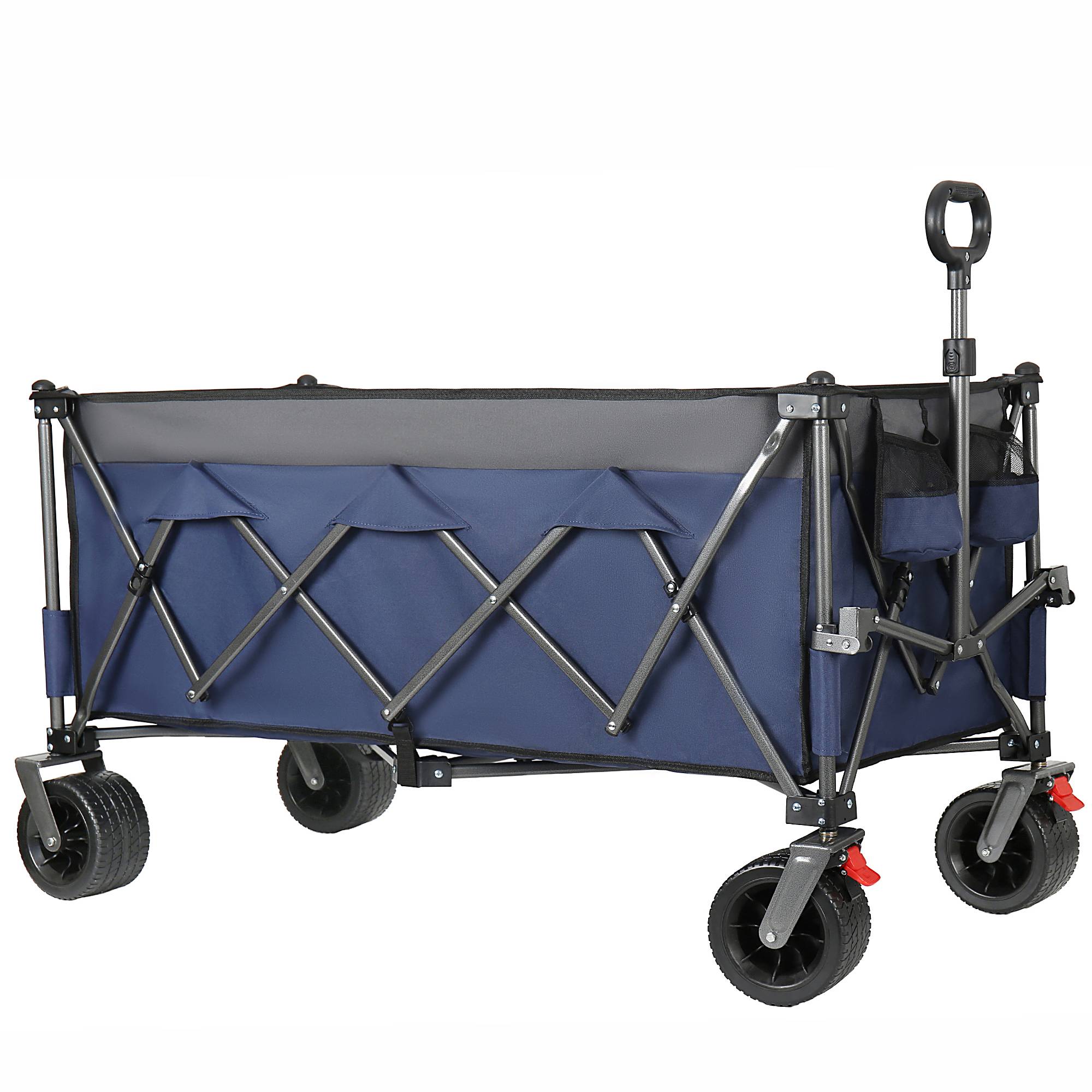 ComfortXL - Chariot pliable XXL acier tout-terrain jardin camping 300 L charge statique 250 kg bleu gris - ComfortXL Outdoor Living - Image 2