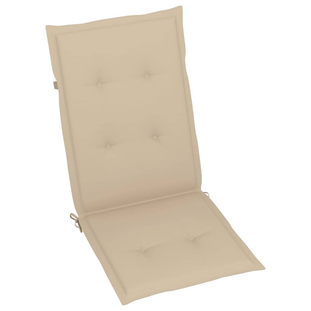 Chaises de jardin en teck massif avec coussins beige 57 x 71.5 x 100 cm - PANGIVO - Image 7