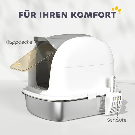 Maison de toilette acier inoxydable intérieur hygiène intimité couvercle 52cm blanc - ComfortXL Outdoor Living - Image 9