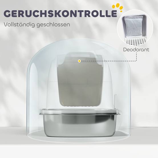 Maison de toilette acier inoxydable intérieur hygiène intimité couvercle 52cm blanc - ComfortXL Outdoor Living - Image 7