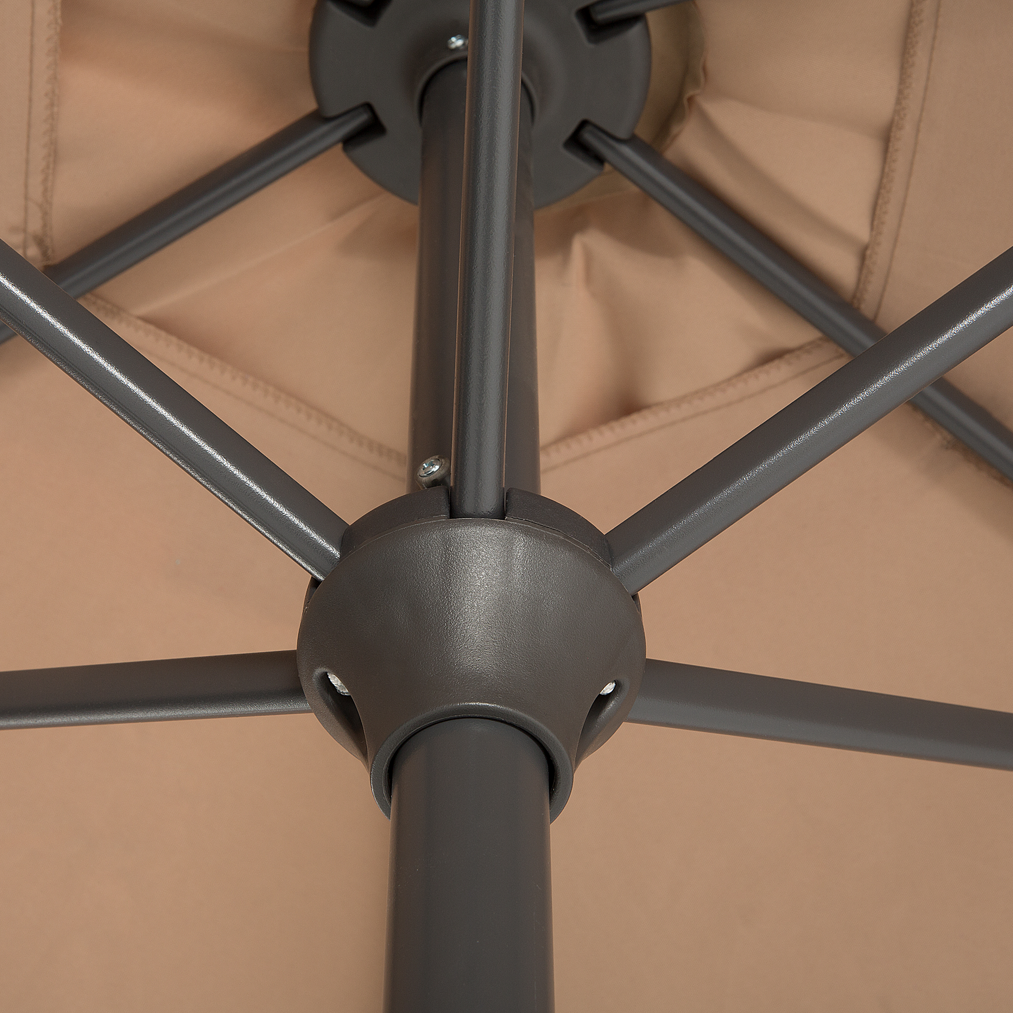 Beliani - Parasol de Jardin ou de Terrasse Beige Sable Orientable avec Pied Noir Diamètre 270 cm Toile Anti UV Beliani - Image 6