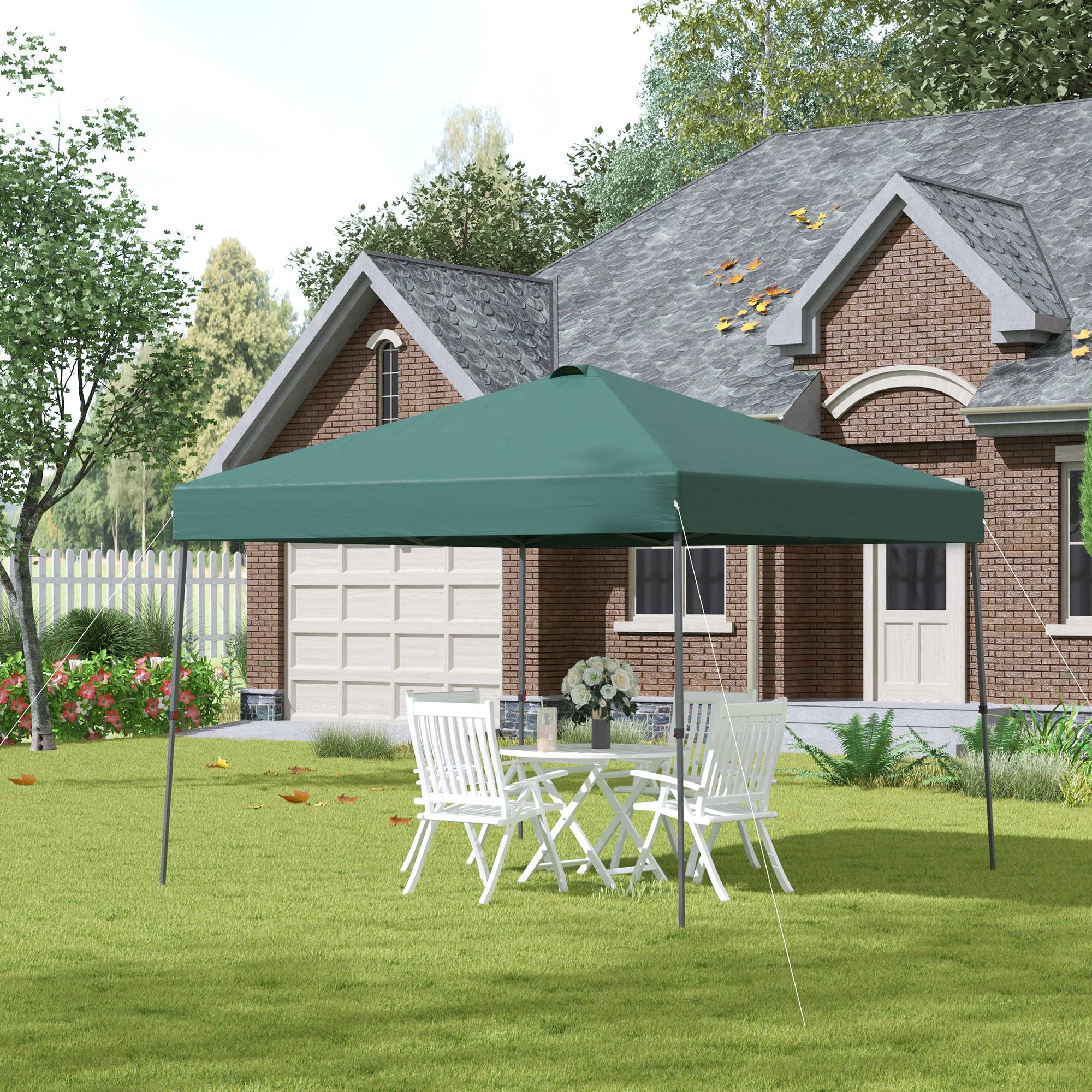ComfortXL - Tonnelle pliante acier avec toit Oxford pour jardin fêtes camping 3 x 3 m verte - ComfortXL Outdoor Living - Image 3