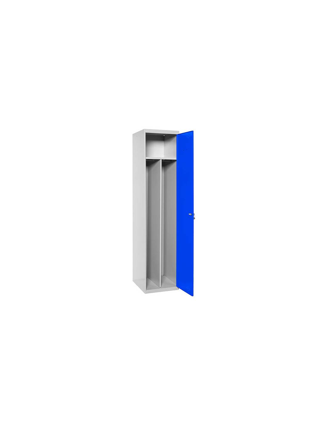 Casier-armoire Simonlocker Prof.dism.single-div 1/1 400 Ini Gr/bl Gris/bleu 1800x400x500 - Simonrack