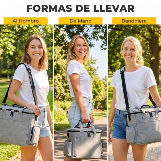 Sac de voyage pour chien avec 2 compartiments à friandises et poches pliables pour gamelles, gris clair - Image 9