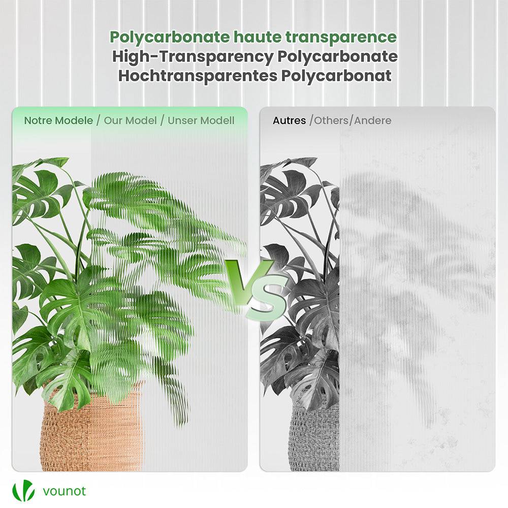 Lot de 10 plaques en polycarbonate alvéolaire 6 mm - 121 x 60,5 cm transparent - double paroi creuse - pour serre - VOUNOT® - Image 7