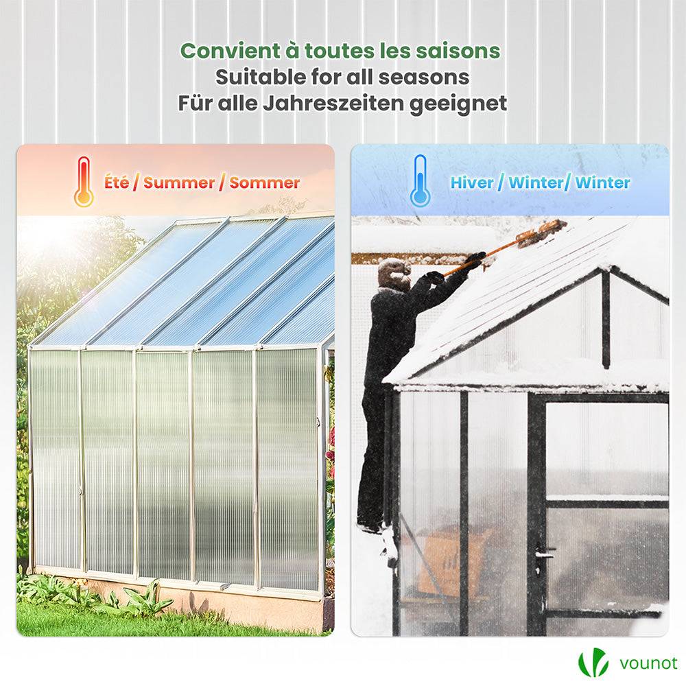 Lot de 10 plaques en polycarbonate alvéolaire 6 mm - 121 x 60,5 cm transparent - double paroi creuse - pour serre - VOUNOT® - Image 6
