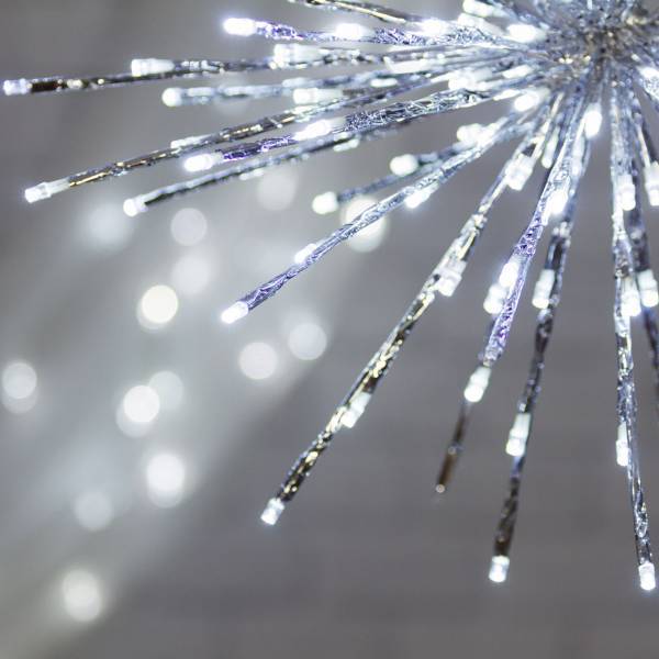 Lotti - Boule lumineuse à branche 45cm 160 LED blanc froid flash argentée Lotti - Image 6