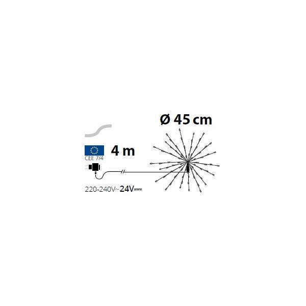 Lotti - Boule lumineuse à branche 45cm 160 LED blanc froid flash argentée Lotti - Image 2