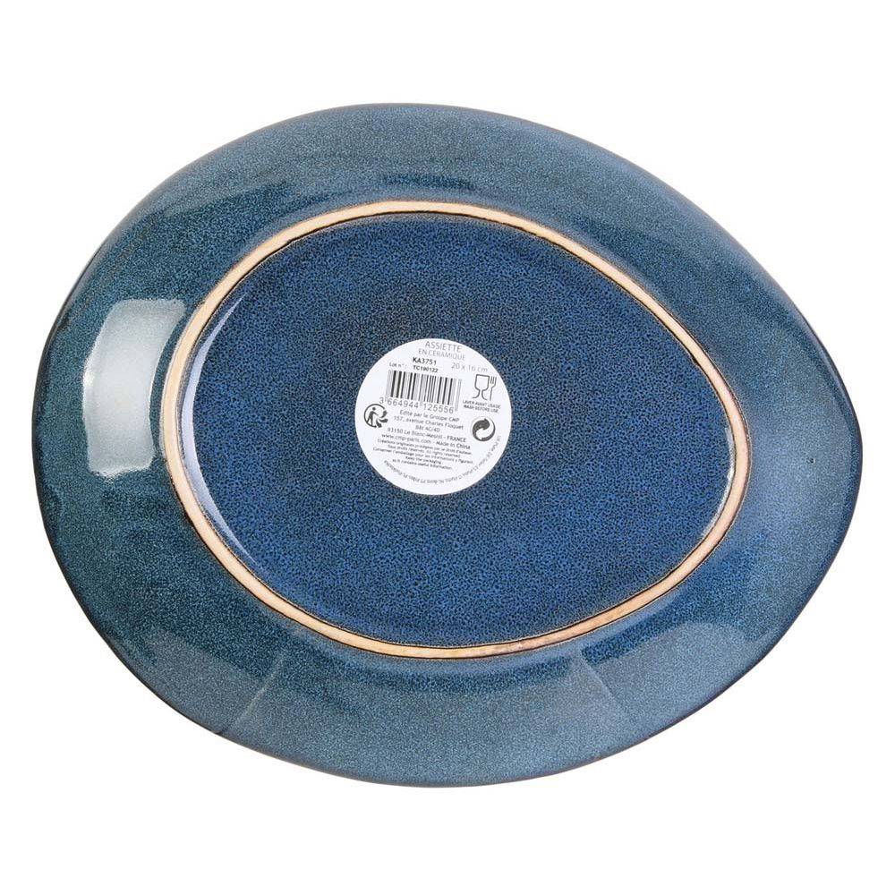 The Home Deco Factory - Assiette en grès bleu Au grès du temps (Lot de 6) 22 cm - Image 4
