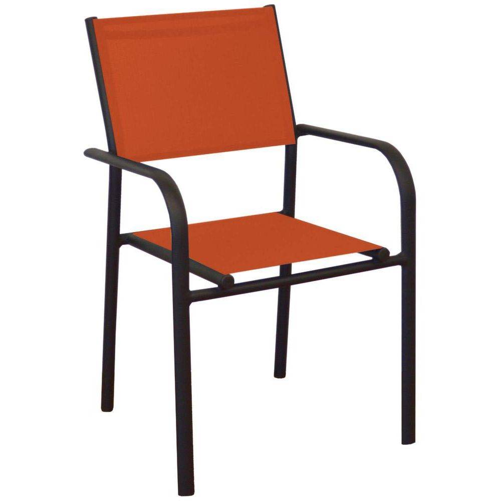 Alize - Fauteuil en aluminium Duca (Lot de 6) Graphite et paprika - Image 2