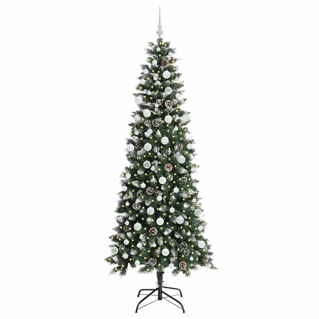 Sapin de Noël | Arbre de Noël artificiel Vert 210 cm PVC, plastique et acier Maison Chic - Image 3