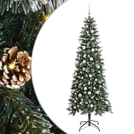Sapin de Noël | Arbre de Noël artificiel Vert 210 cm PVC, plastique et acier Maison Chic - Image 1
