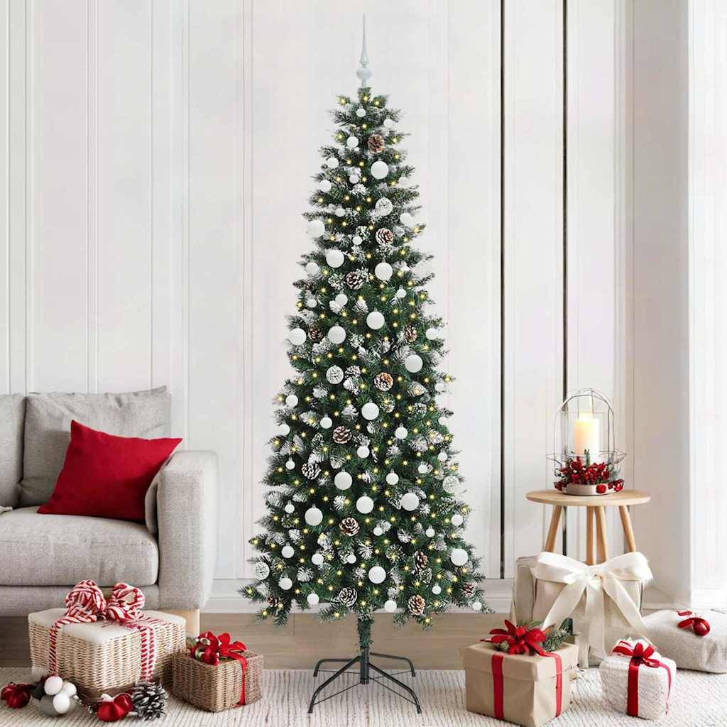 Sapin de Noël | Arbre de Noël artificiel Vert 210 cm PVC, plastique et acier Maison Chic - Image 2