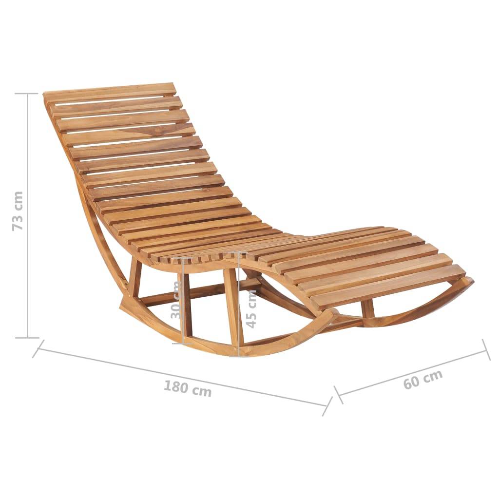 Helloshop26 - Transat chaise longue bain de soleil lit de jardin terrasse meuble d'extérieur à bascule avec coussin bois de teck solide - Image 9