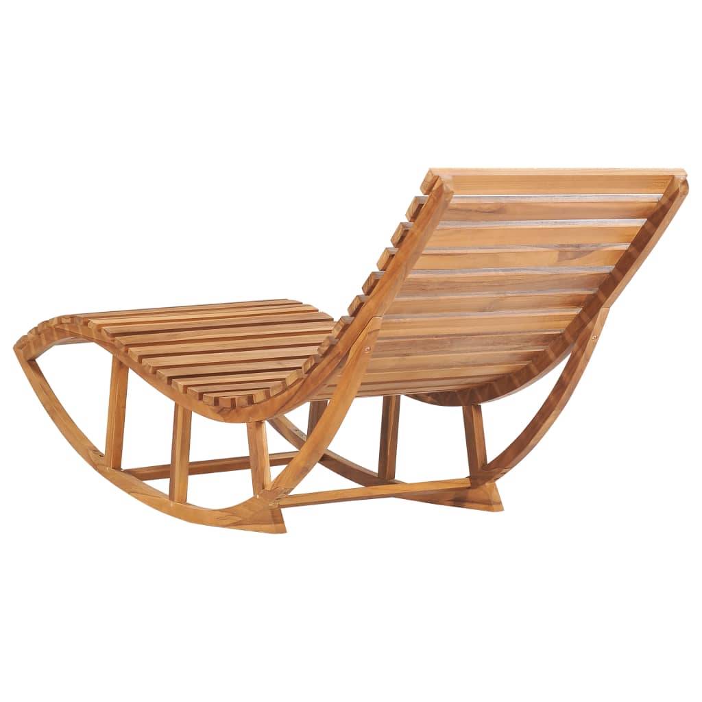 Helloshop26 - Transat chaise longue bain de soleil lit de jardin terrasse meuble d'extérieur à bascule avec coussin bois de teck solide - Image 5