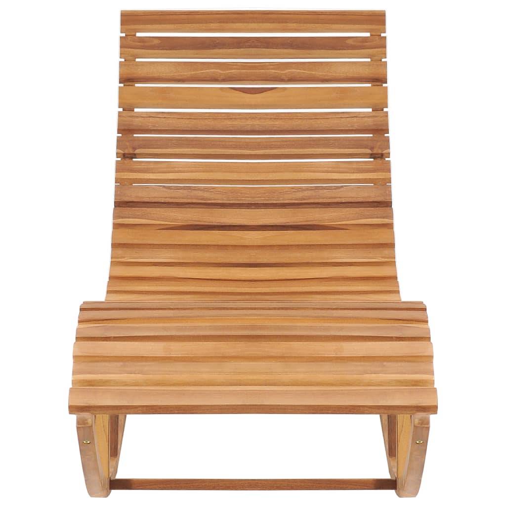 Helloshop26 - Transat chaise longue bain de soleil lit de jardin terrasse meuble d'extérieur à bascule avec coussin bois de teck solide - Image 3