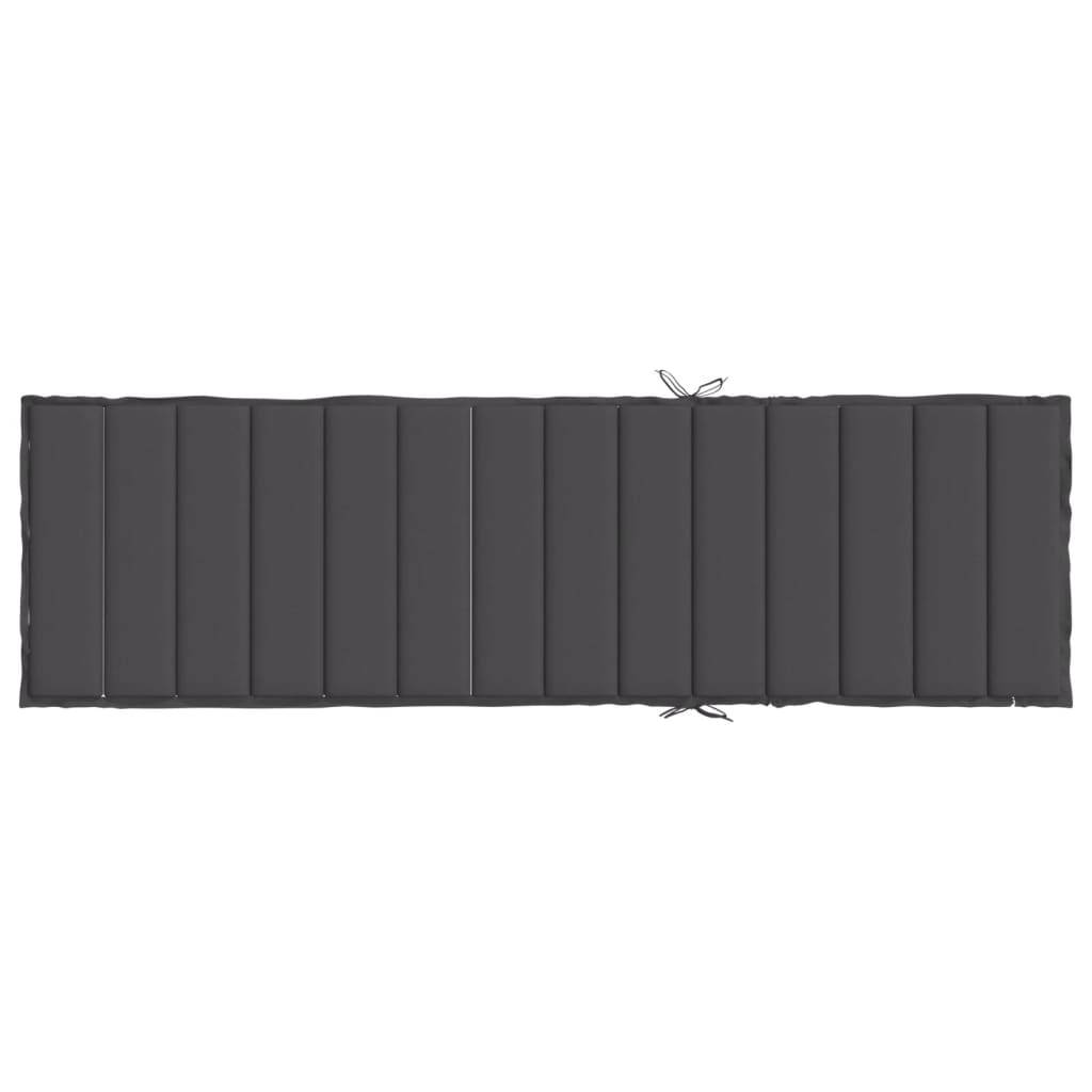 Coussin Bain de soleil | Coussin de chaise longue anthracite mélangé 200x50x4 cm tissu Maison Chic - Image 5