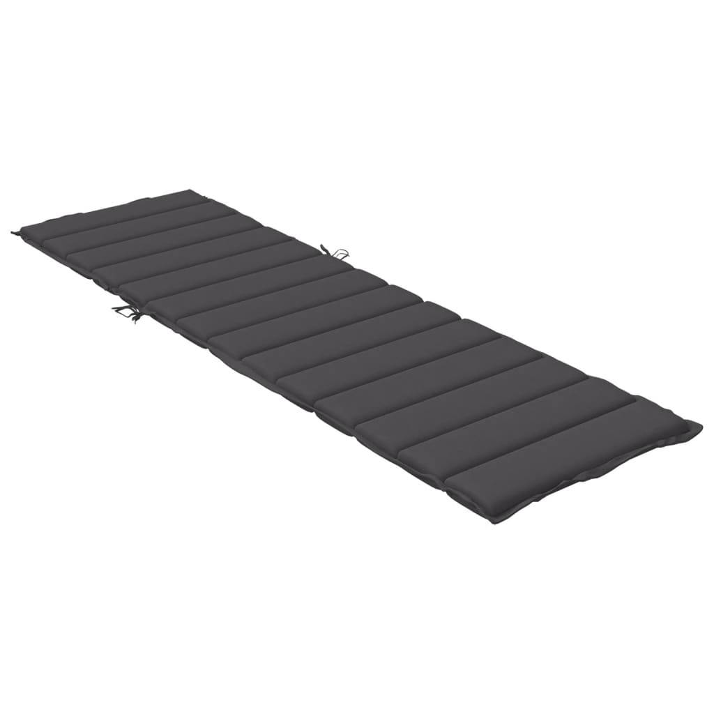 Coussin Bain de soleil | Coussin de chaise longue anthracite mélangé 200x50x4 cm tissu Maison Chic - Image 4