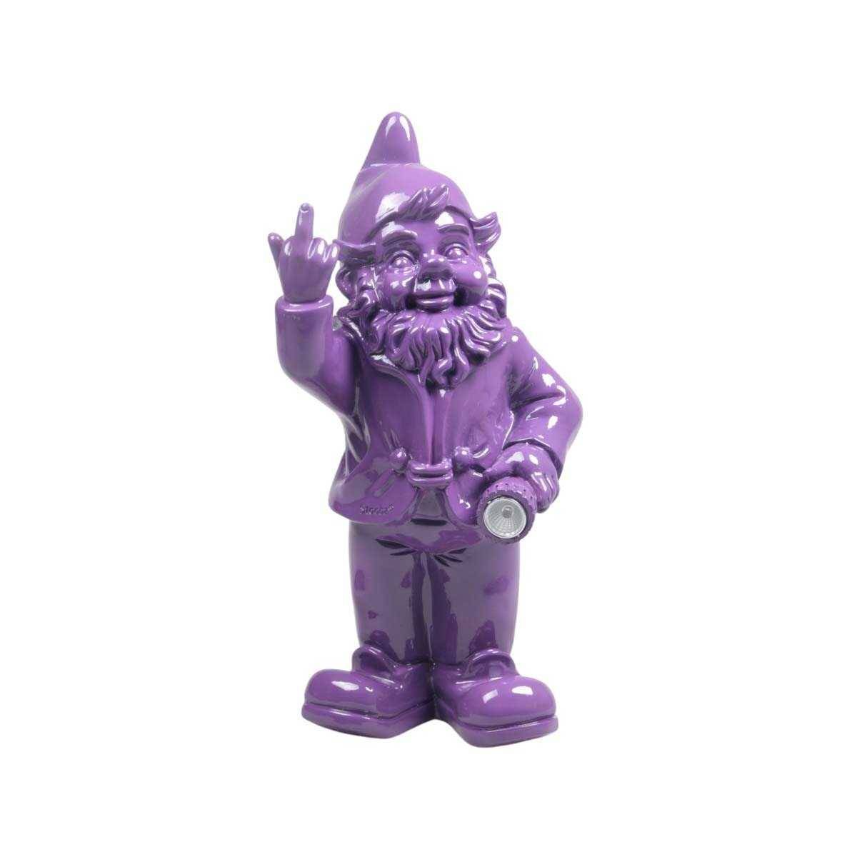 Stoobz - Nain de jardin en résine F*ck avec éclairage solaire 16 x 12 x 31 cm Stoobz - Image 1