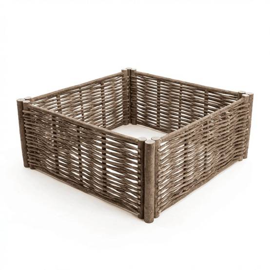 Potager carré en noisetier - 100% Naturel - 70 x 70 x 30 cm - Image 1
