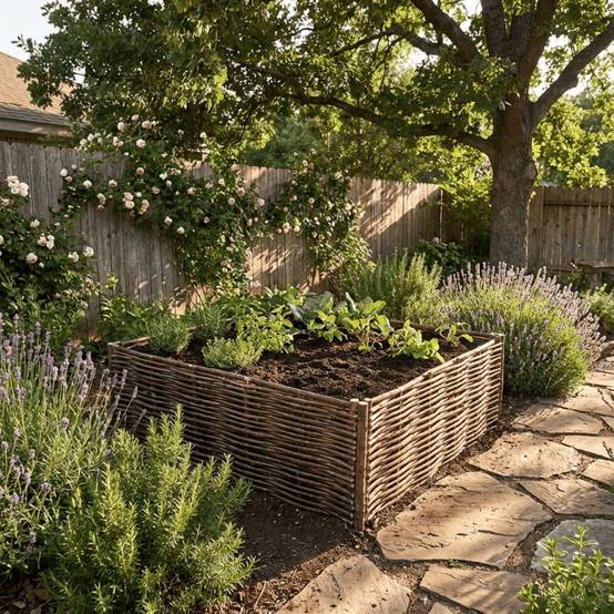Potager carré en noisetier - 100% Naturel - 70 x 70 x 30 cm - Image 3