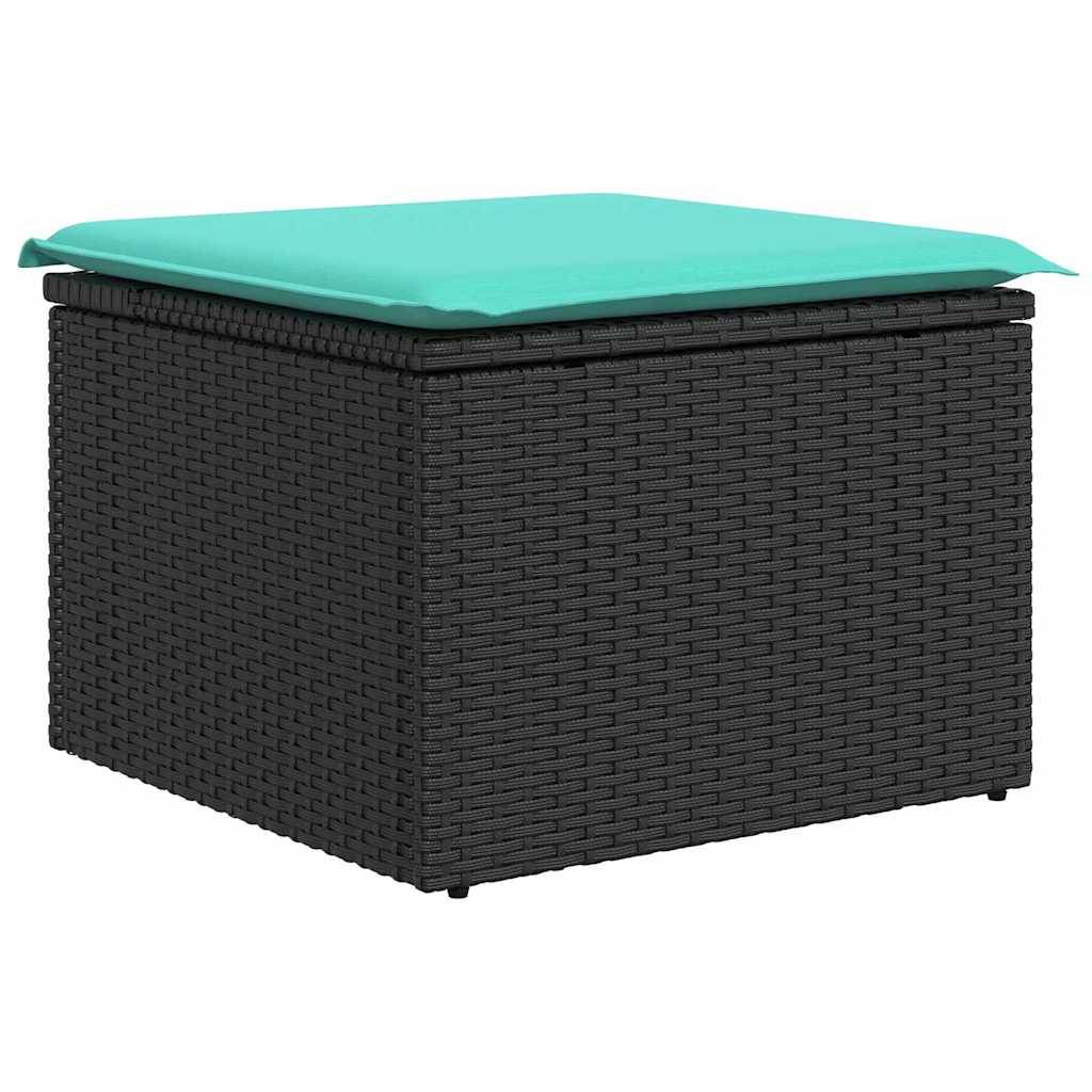 Vidaxl - Ensemble de canapé de jardin avec coussin 7 pcs Noir polyrotin vidaXL 3347354 - Image 9