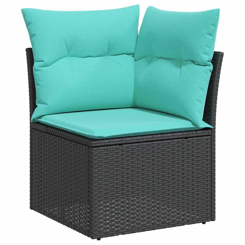 Vidaxl - Ensemble de canapé de jardin avec coussin 7 pcs Noir polyrotin vidaXL 3347354 - Image 8