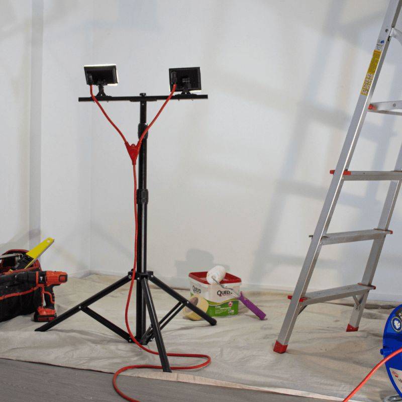 Xanlite - Projecteur de Chantier LED sur Pied, Filaire, x2 Projecteurs 20 W, 2800 Lumens - PR20W2T - Image 2