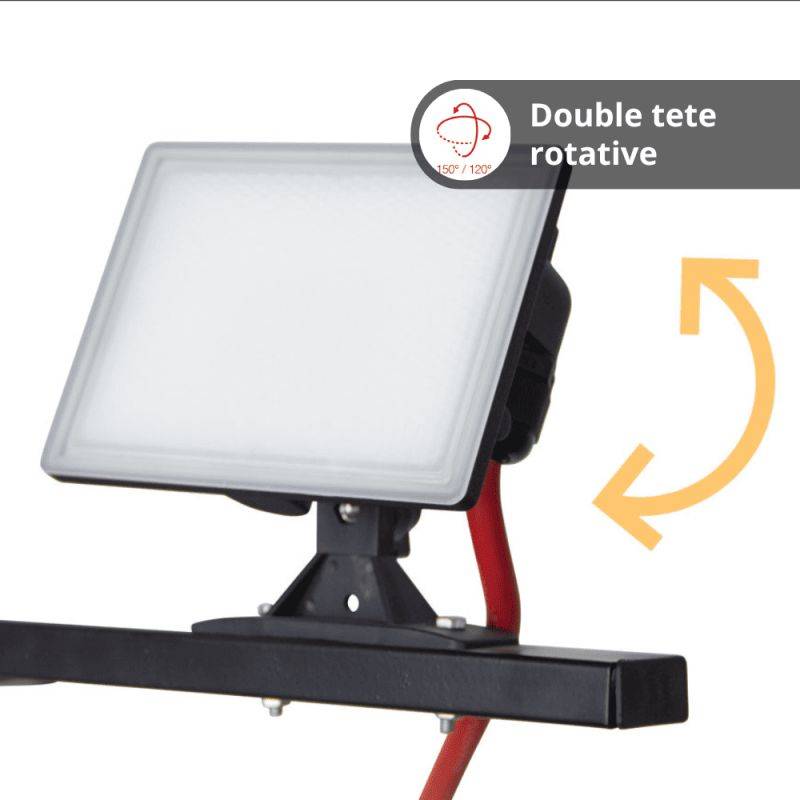 Xanlite - Projecteur de Chantier LED sur Pied, Filaire, x2 Projecteurs 20 W, 2800 Lumens - PR20W2T - Image 3