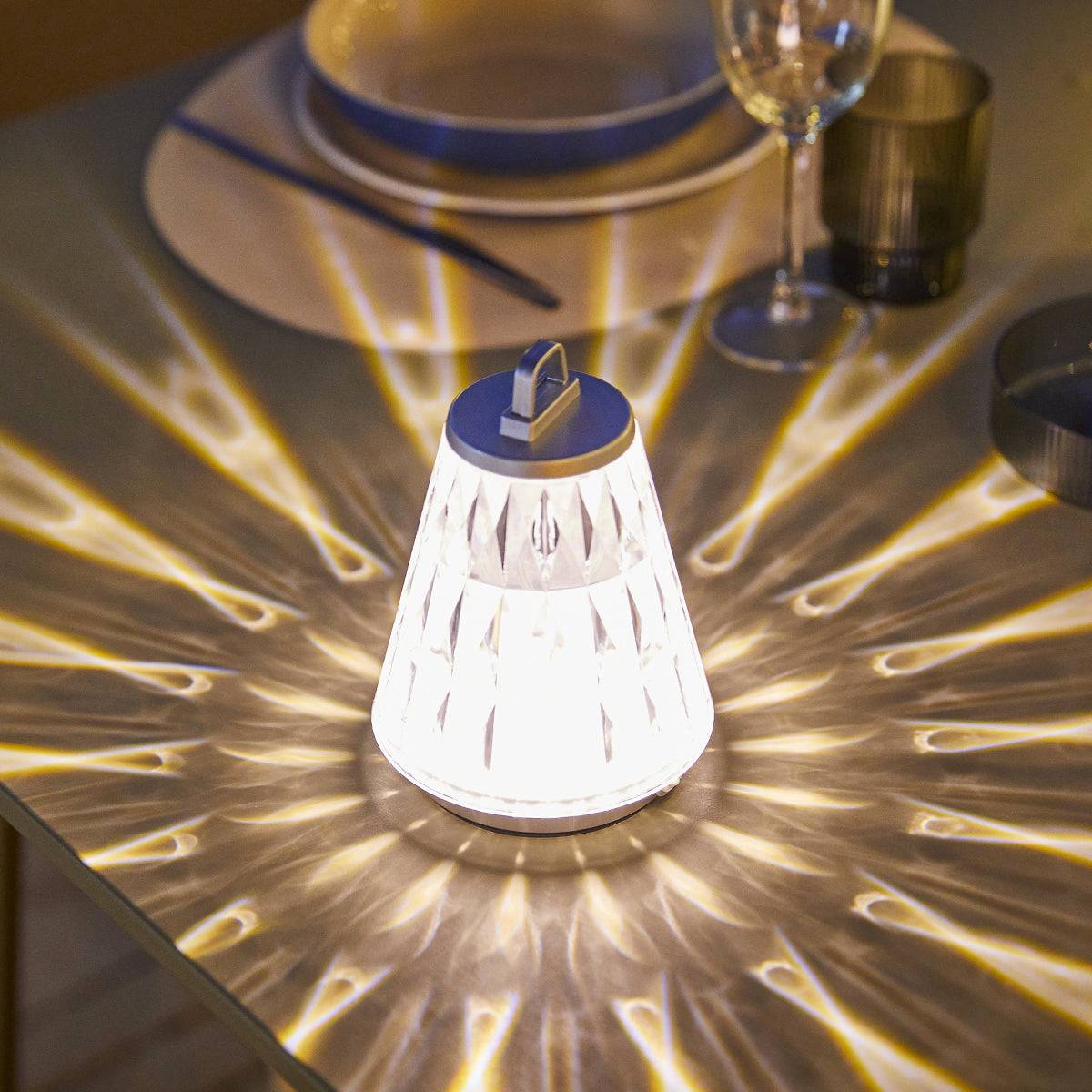 Lumisky - Lampe de table GLOWY Gris Plastique H16cm - Image 3