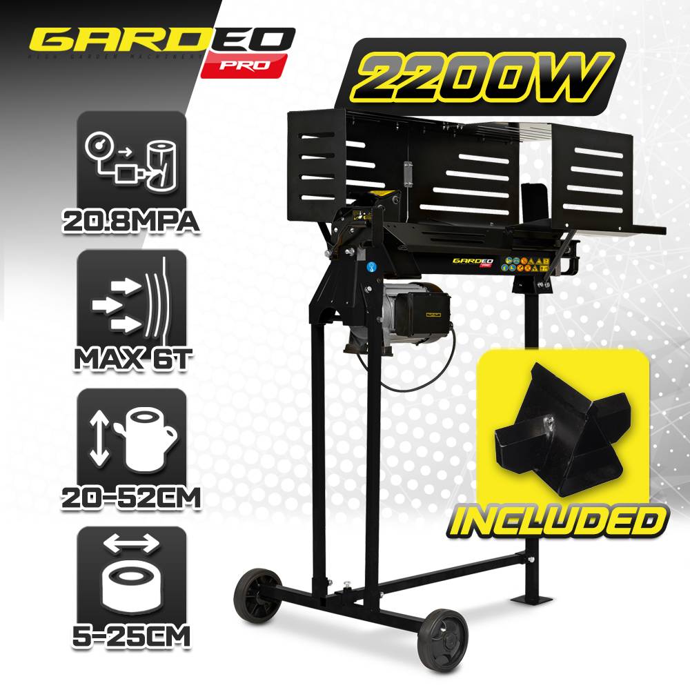 Gardeo Pro - Fendeur de bûches horizontal 2200 W - 6 tonnes sur pieds. - Image 2
