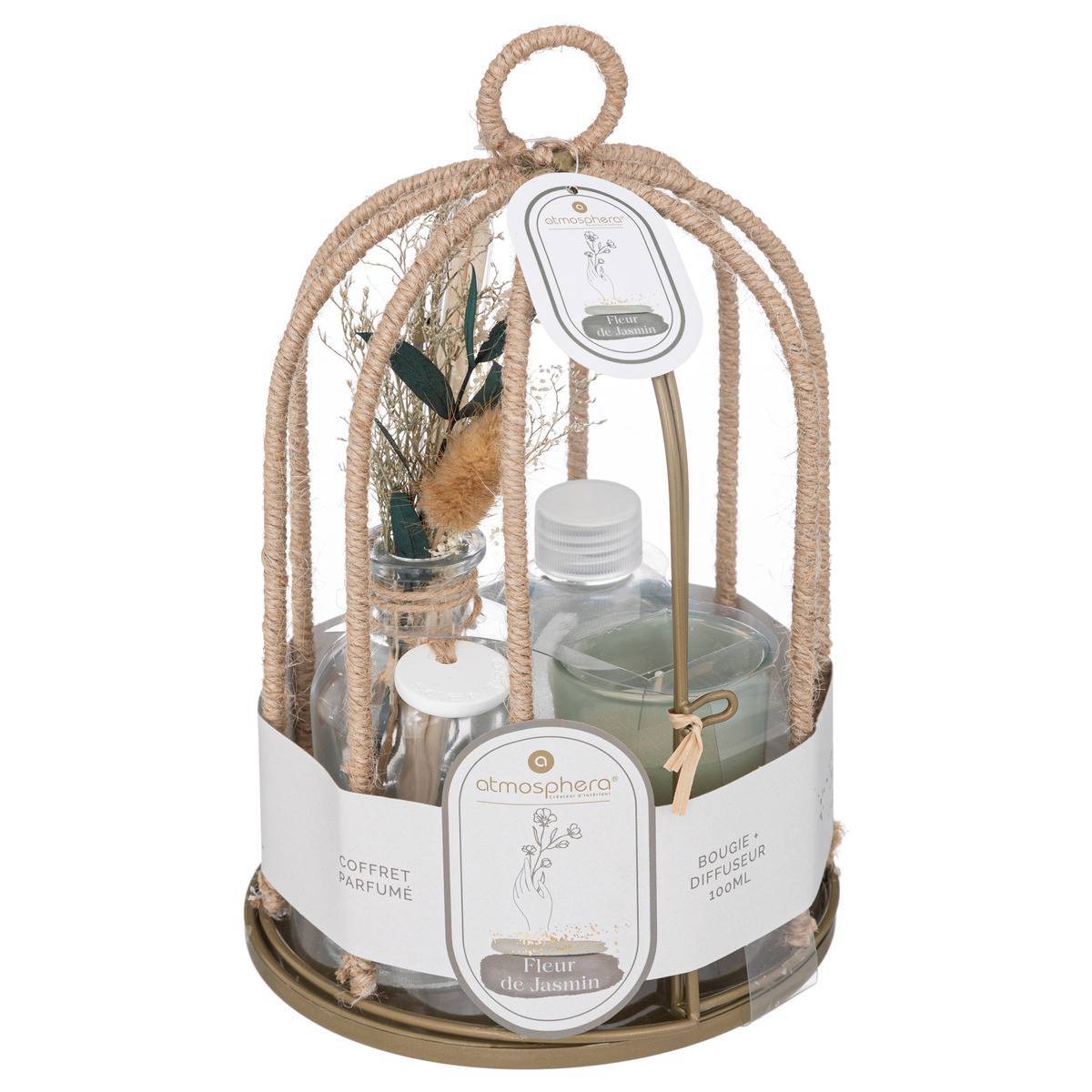 Atmosphera - Coffret senteur cage Paola avec corde jasmin - Atmosphera Créateur d'intérieur - Image 2
