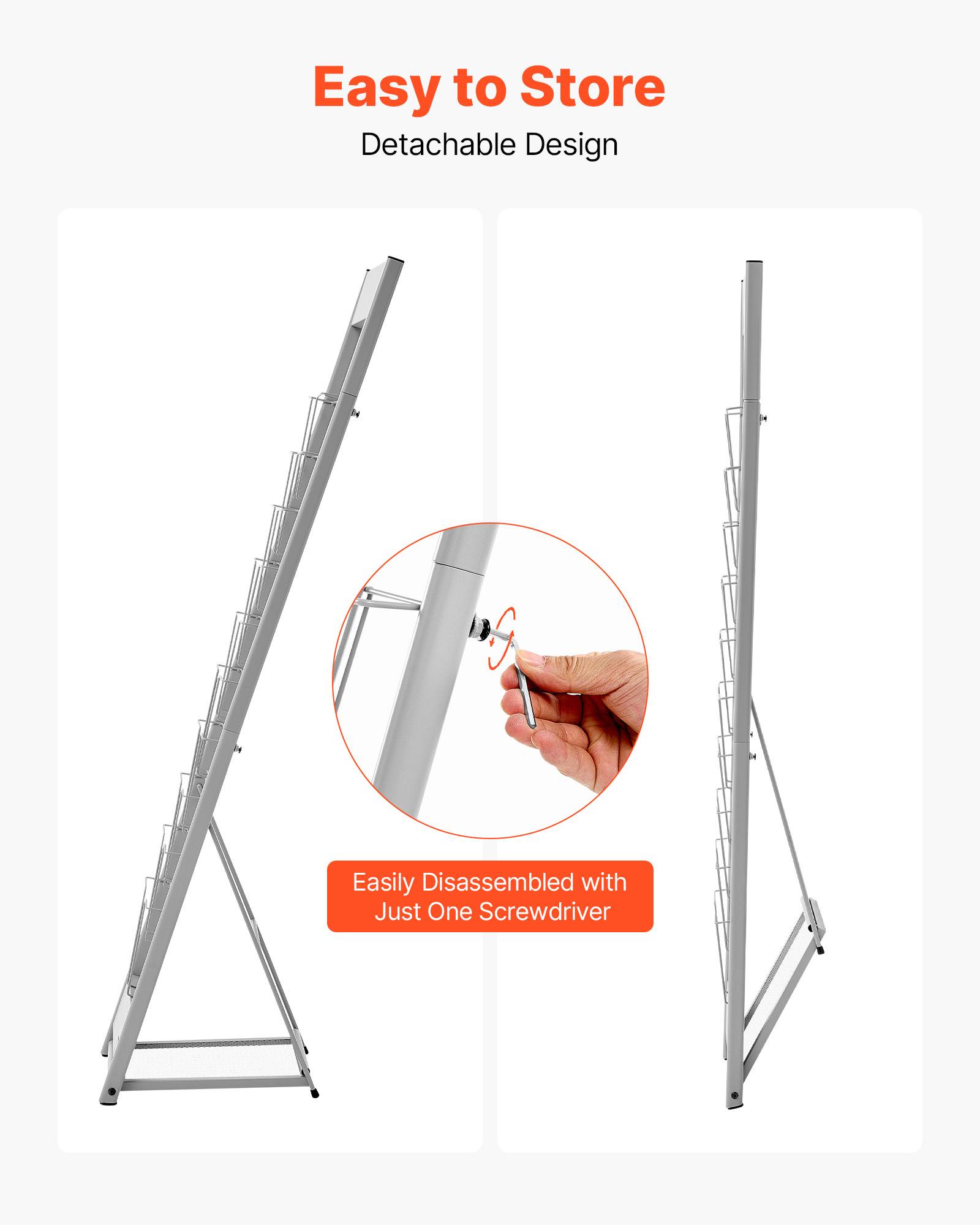 VEVOR Présentoir à brochures 10 niveaux en métal pour magazines et littérature - Image 4