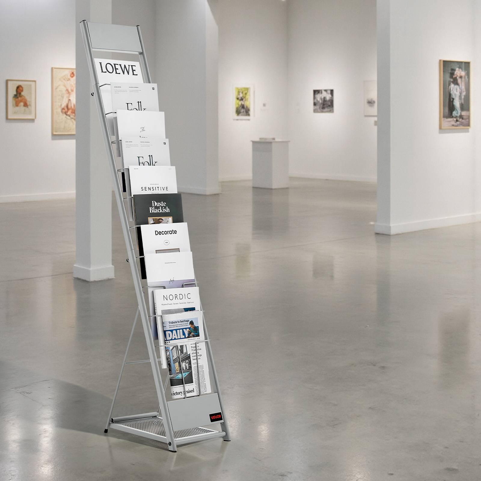 VEVOR Présentoir à brochures 10 niveaux en métal pour magazines et littérature - Image 8