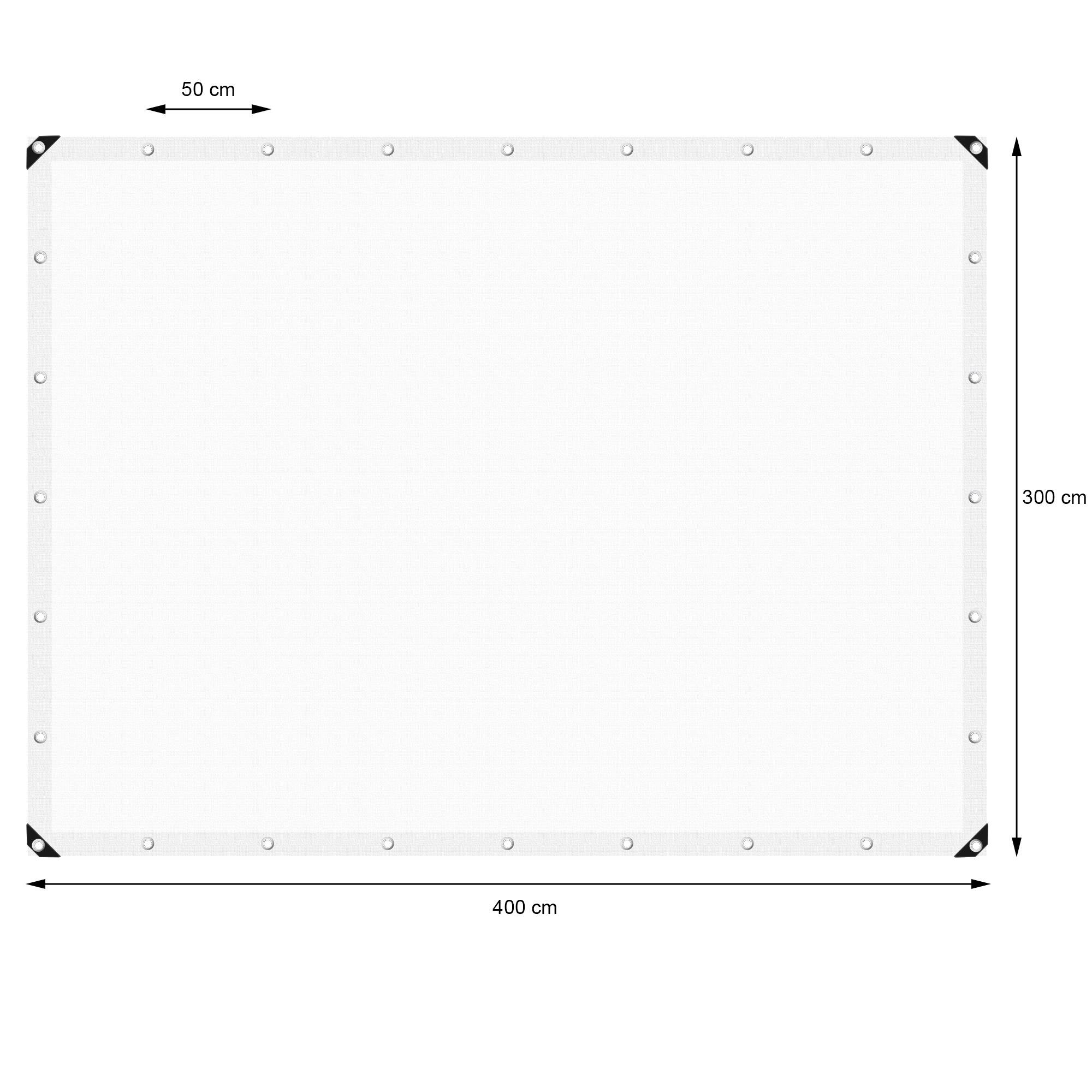 Ecd-Germany - Bâche de Protection Imperméable à l'Eau avec Oeillets - 3 x 4 m 12m² 260g/m² - Polyéthylène PE Blanc - Résistant à la Moisissure - Image 5