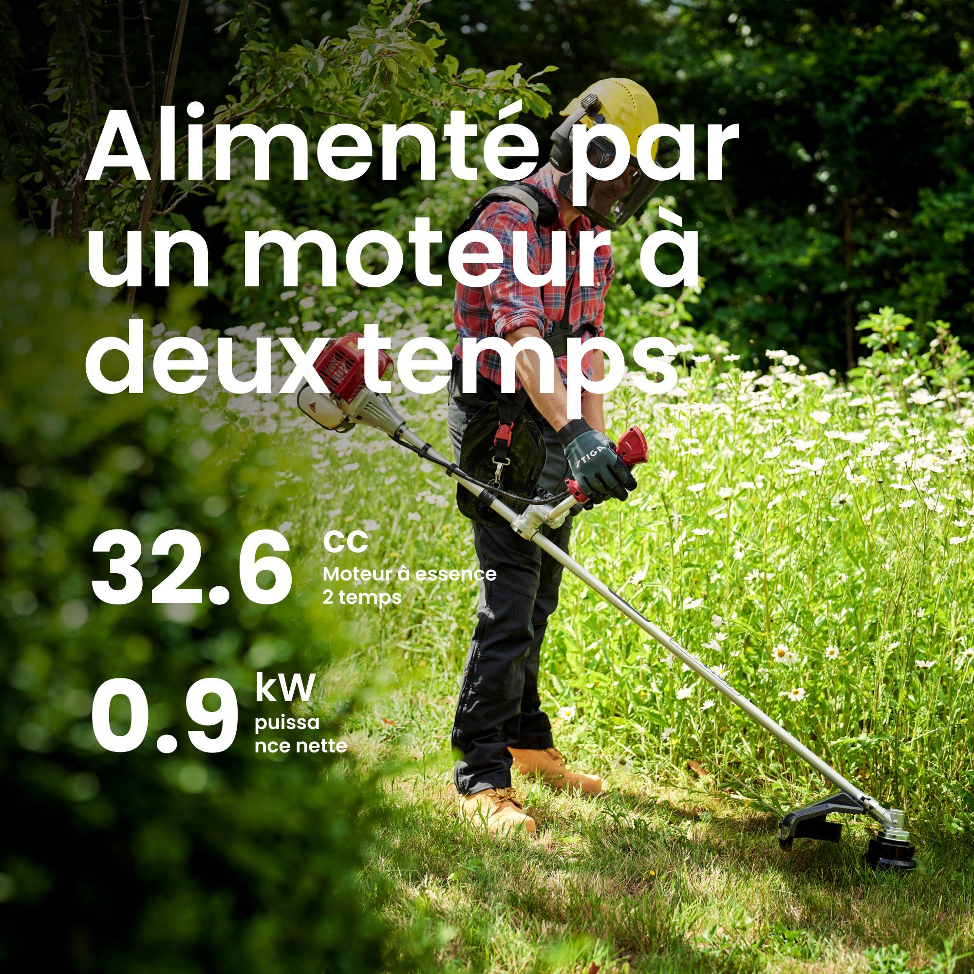 Débroussailleuse MB33D, moteur 2 temps 32,6 cm³, largeur 43 cm, guidon type vélo, idéale pour herbes denses – Mountfield - Image 3