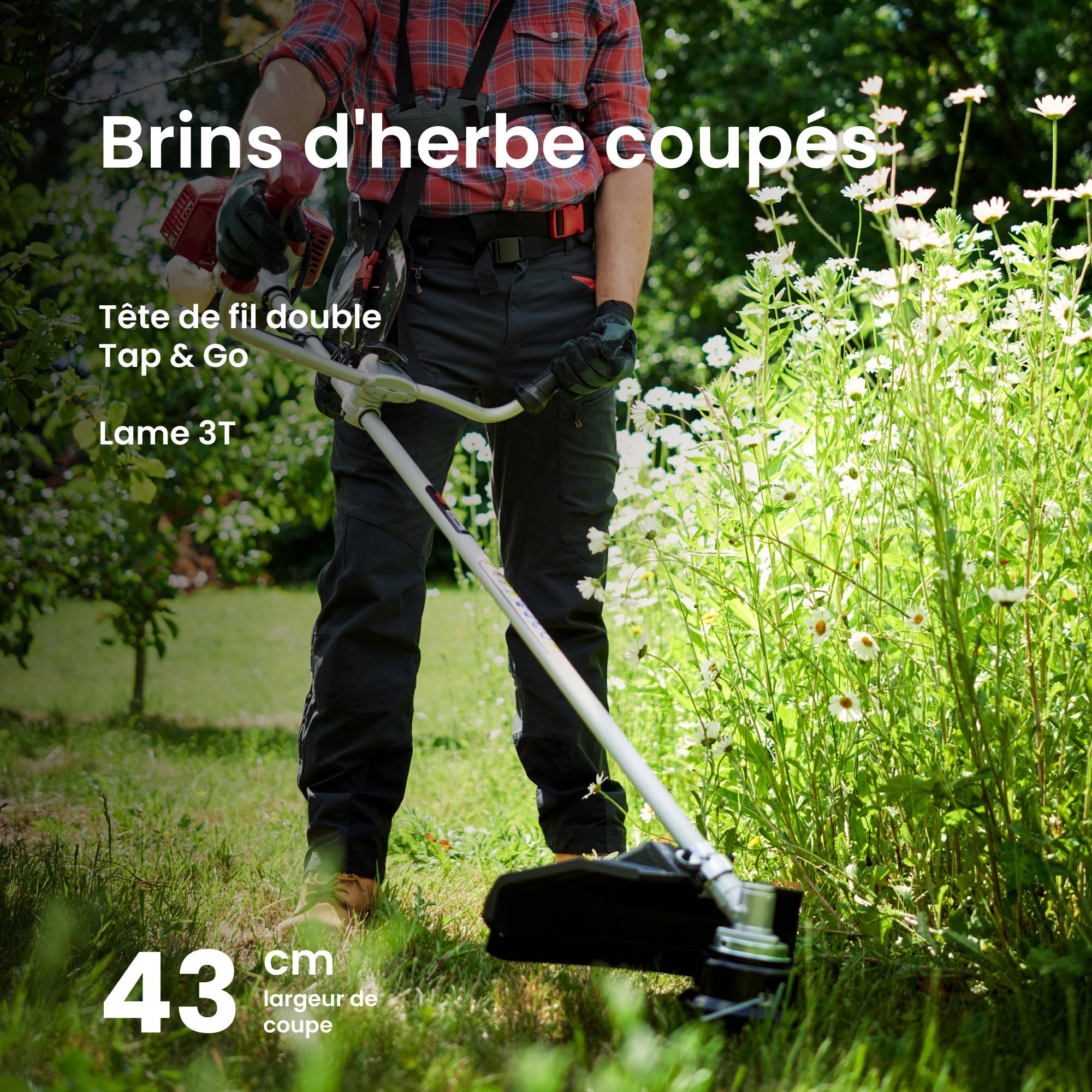 Débroussailleuse MB33D, moteur 2 temps 32,6 cm³, largeur 43 cm, guidon type vélo, idéale pour herbes denses – Mountfield - Image 5