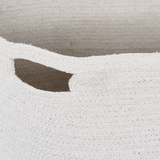 Lot de 2 Paniers en Coton Tressés pour le Linge Blanc et Beige Clair Pour Rangement Déco Bohème - Image 5