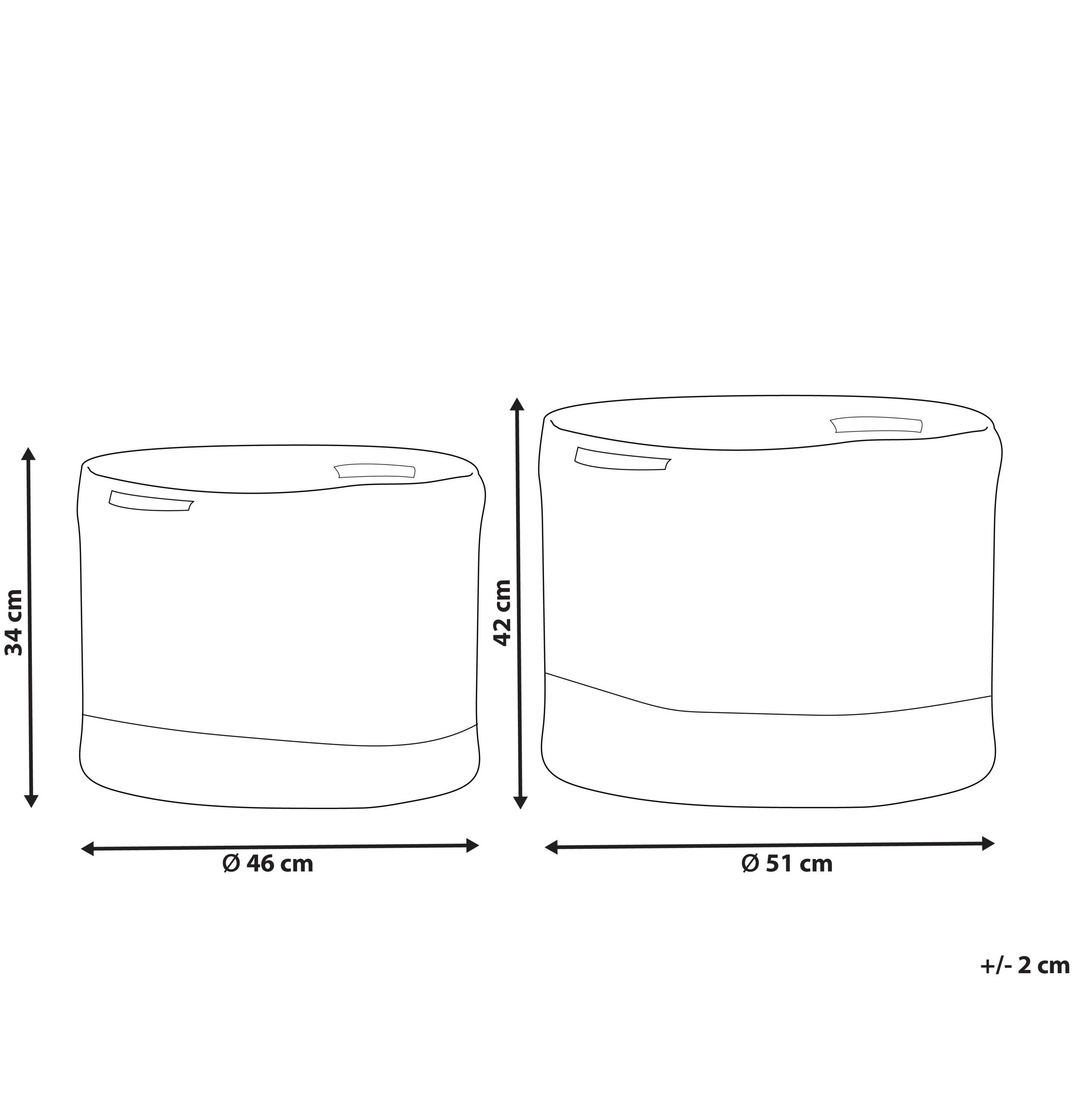 Lot de 2 Paniers en Coton Tressés pour le Linge Blanc et Beige Clair Pour Rangement Déco Bohème - Image 3