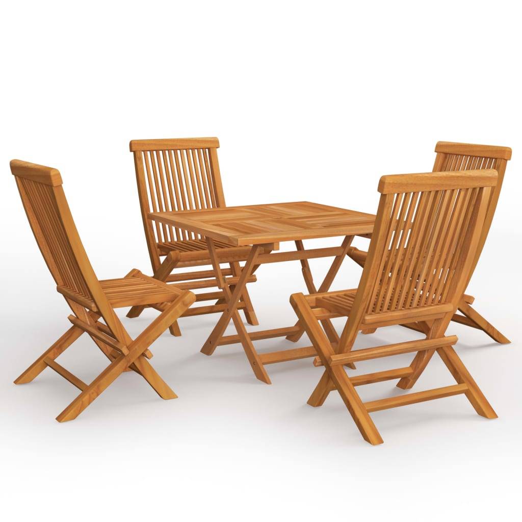 Helloshop26 - Salon de jardin meuble d'extérieur ensemble de mobilier 5 pièces bois de teck massif - Image 1