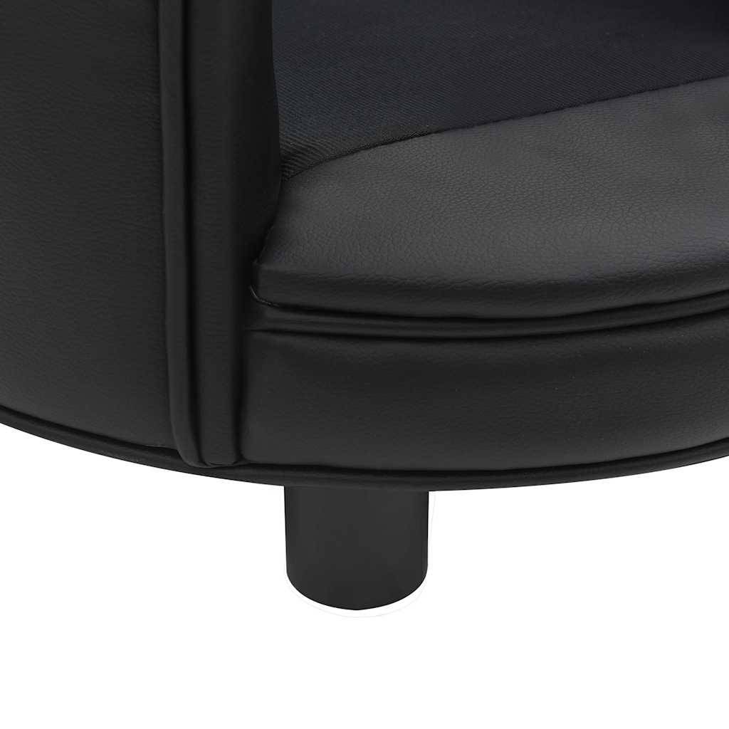 Vidaxl - Canapé pour chien Noir 48x48x32 cm Peluche et similicuir vidaXL 170957 - Image 5