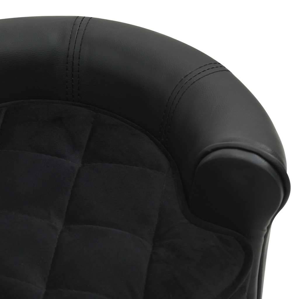 Vidaxl - Canapé pour chien Noir 48x48x32 cm Peluche et similicuir vidaXL 170957 - Image 4