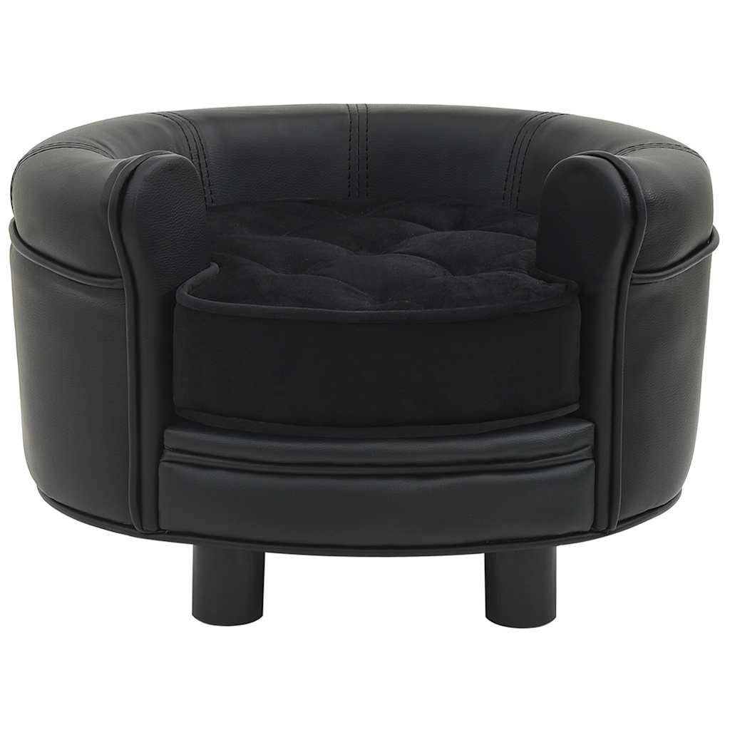 Vidaxl - Canapé pour chien Noir 48x48x32 cm Peluche et similicuir vidaXL 170957 - Image 2