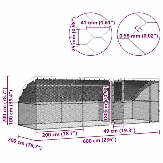 Parc à Volailles 12 m² avec Toit Anti-Pluie, Volière de Jardin en Acier – ComfortXL Outdoor Living - Image 10