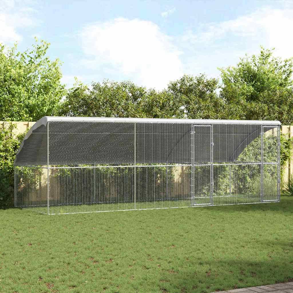 Parc à Volailles 12 m² avec Toit Anti-Pluie, Volière de Jardin en Acier – ComfortXL Outdoor Living - Image 1