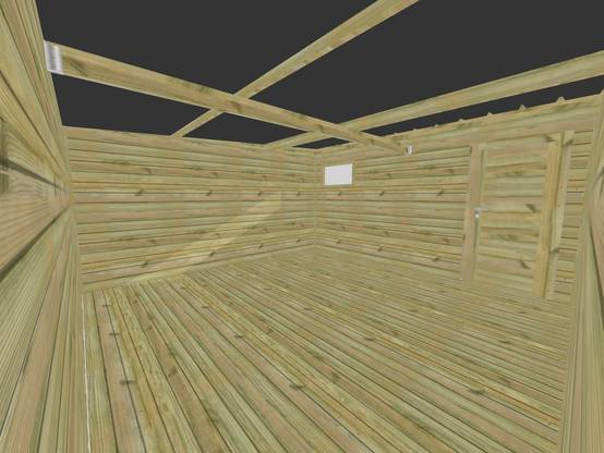 ABRI DE JARDIN bois autoclave 27mm - 4,34x4,34m / 19m2 - Bac acier - Plancher bois - Image 5
