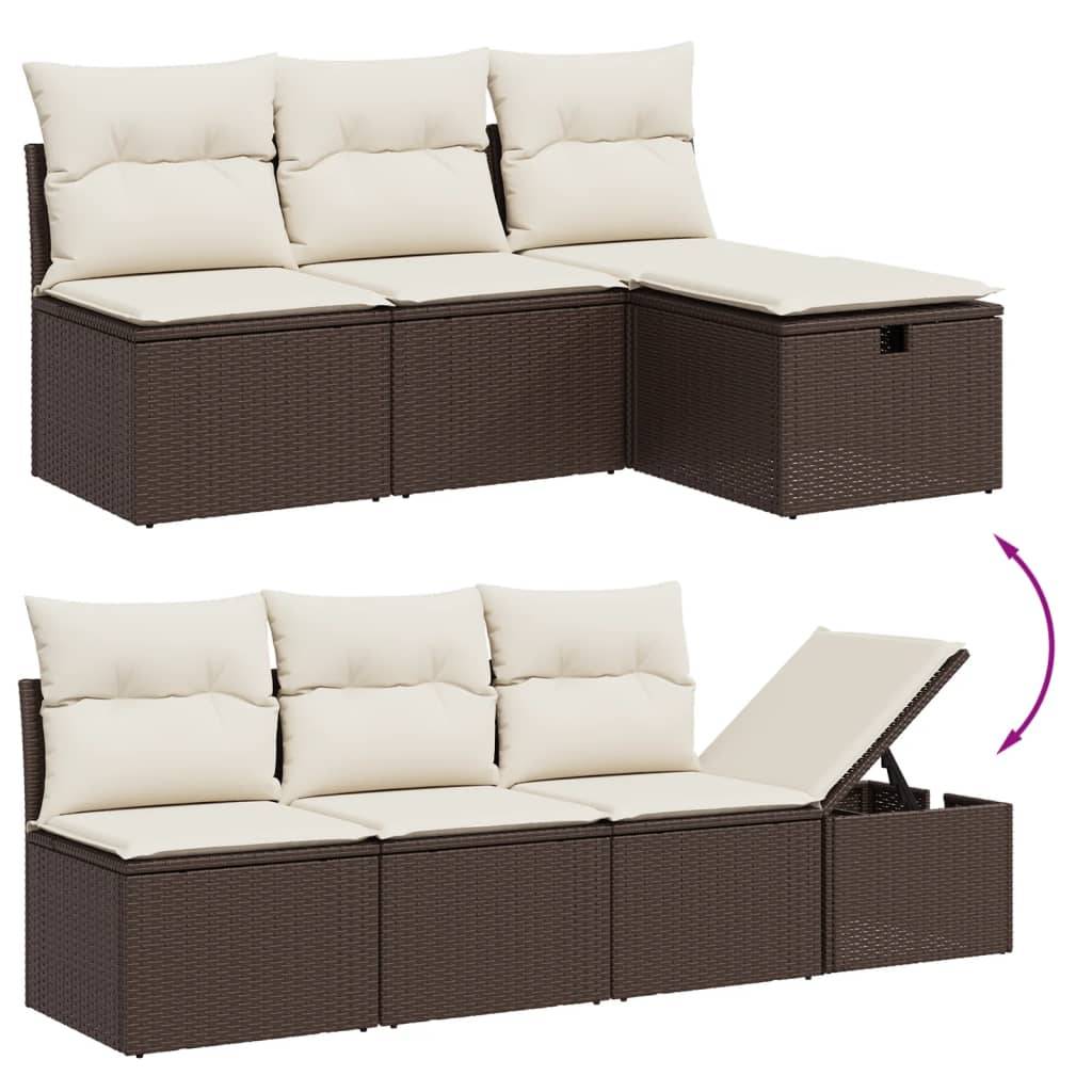 Vidaxl - Salon de jardin 8 pcs avec coussins marron résine tressée vidaXL 3274673 - Image 8