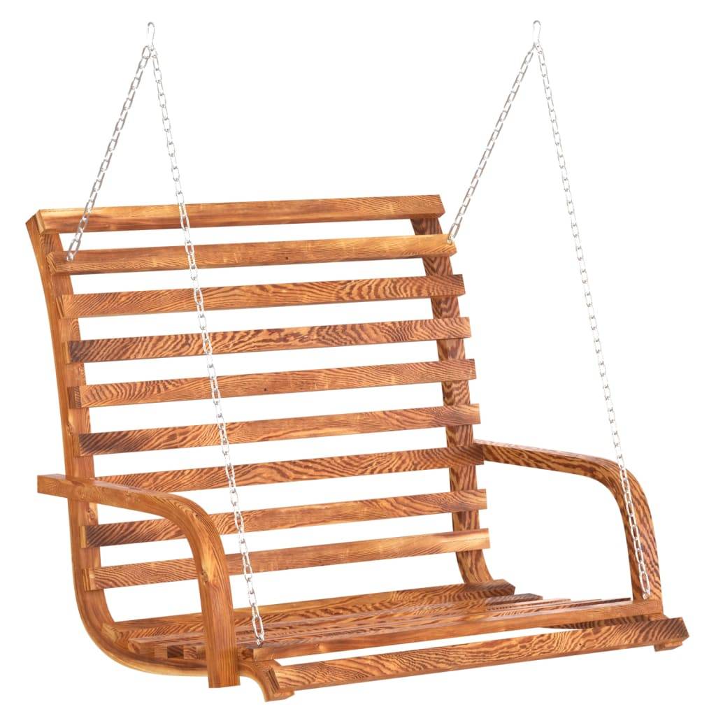 Balancelle de Jardin avec Toit Abri Soleil en Bois d'Épicéa Massif Aspect Teck pour Terrasse et Extérieur Crème – ComfortXL Outdoor Living - Image 3