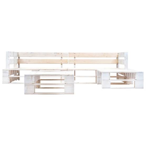 Salon de jardin palette 4 pcs | Mobilier d'extérieur Bois Blanc Maison Chic - Image 1